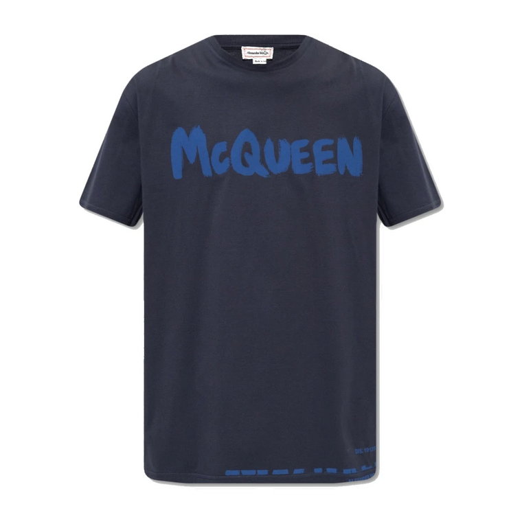 Koszulka z nadrukiem i logo Alexander McQueen