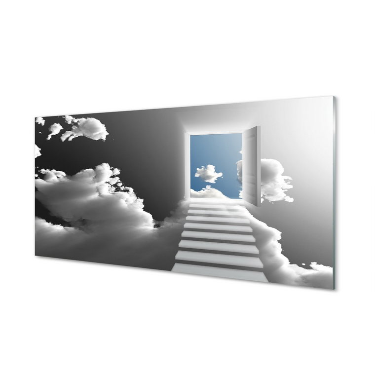 Panel szklany ścienny Niebo schody drzwi 120x60 cm