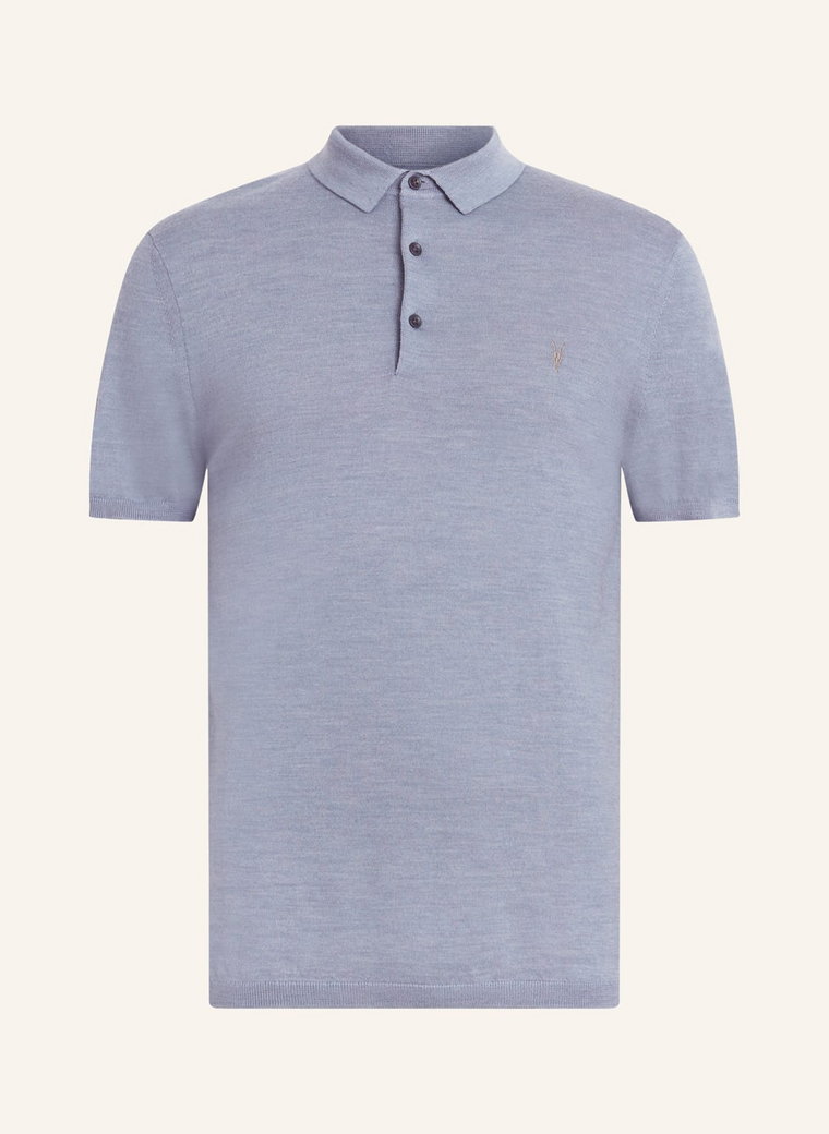 Allsaints Koszulka Polo Z Dzianiny Mode Z Wełny Merino blau