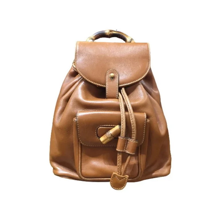 Pre-owned Leather backpacks Gucci Vintage