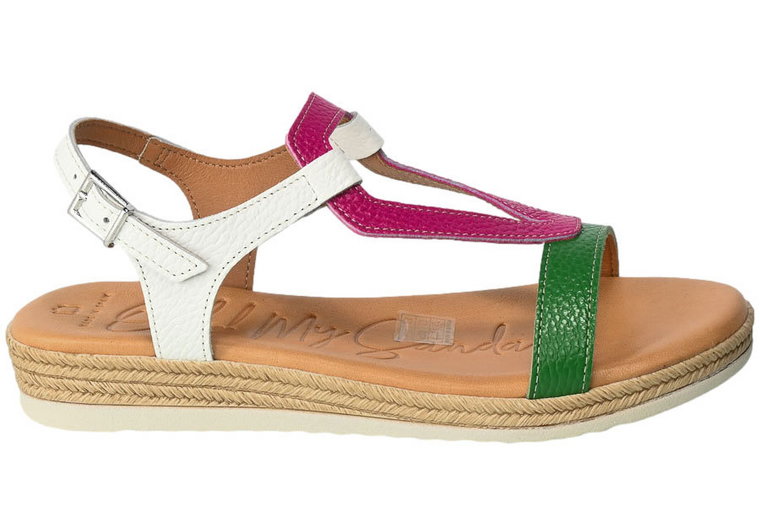 Sandały Oh My Sandals 5199 Doya Blanco Combi Białe Skórzane