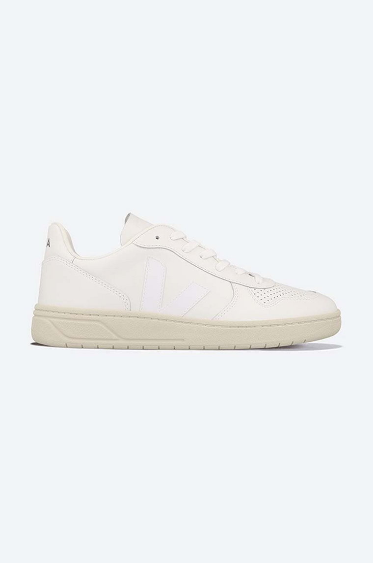 Veja sneakersy skórzane V-10 Leather Extra-White kolor biały VX021270-WHITE