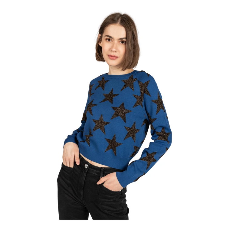 Swetry z okrągłym dekoltem i wzorem gwiazdek Patrizia Pepe