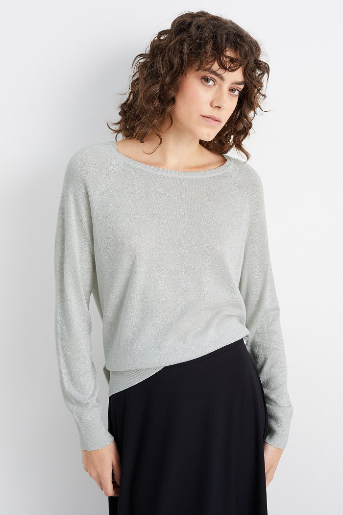 C&A Sweter z linii basic, Szary, Rozmiar: XS