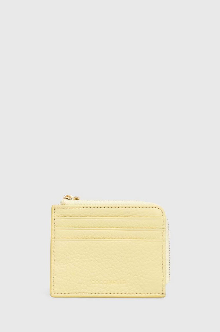 Coccinelle portfel skórzany damski kolor żółty