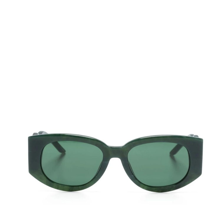 Zielone okulary przeciwsłoneczne Oval Wave Casablanca