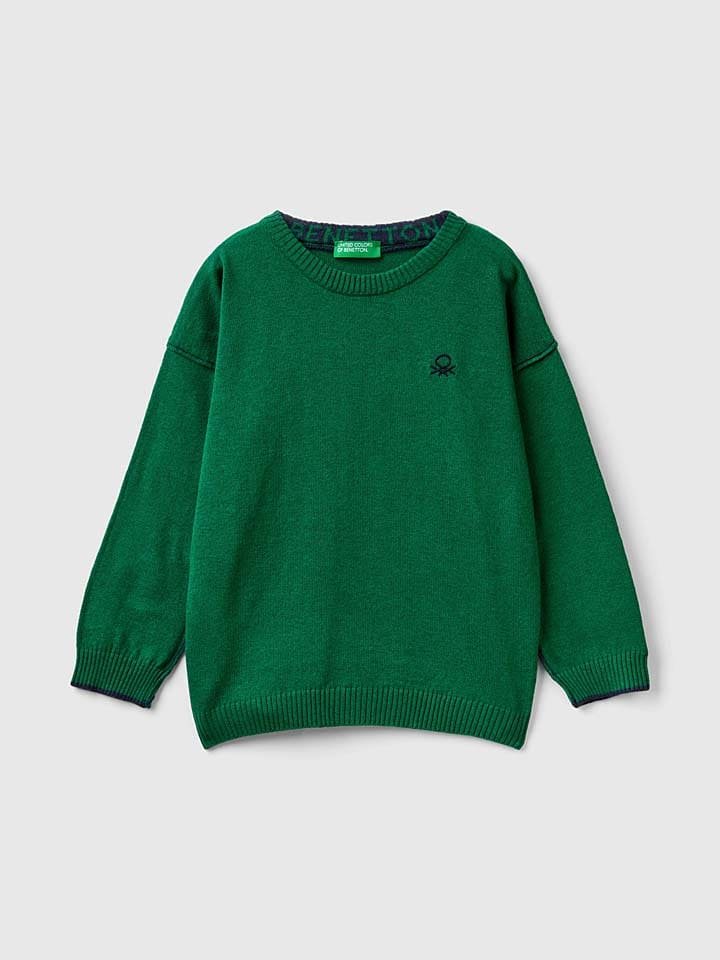 Benetton Sweter w kolorze ciemnozielonym