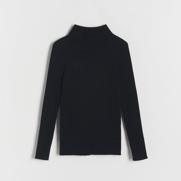 Reserved - Sweter w prążek - czarny
