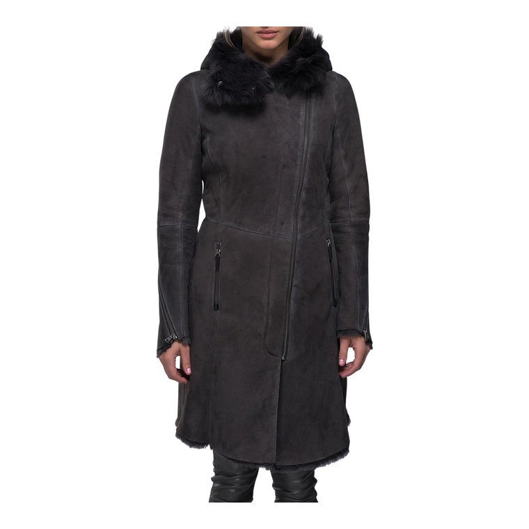 Tessa - Anthracite Shearling Coat Vespucci by VSP