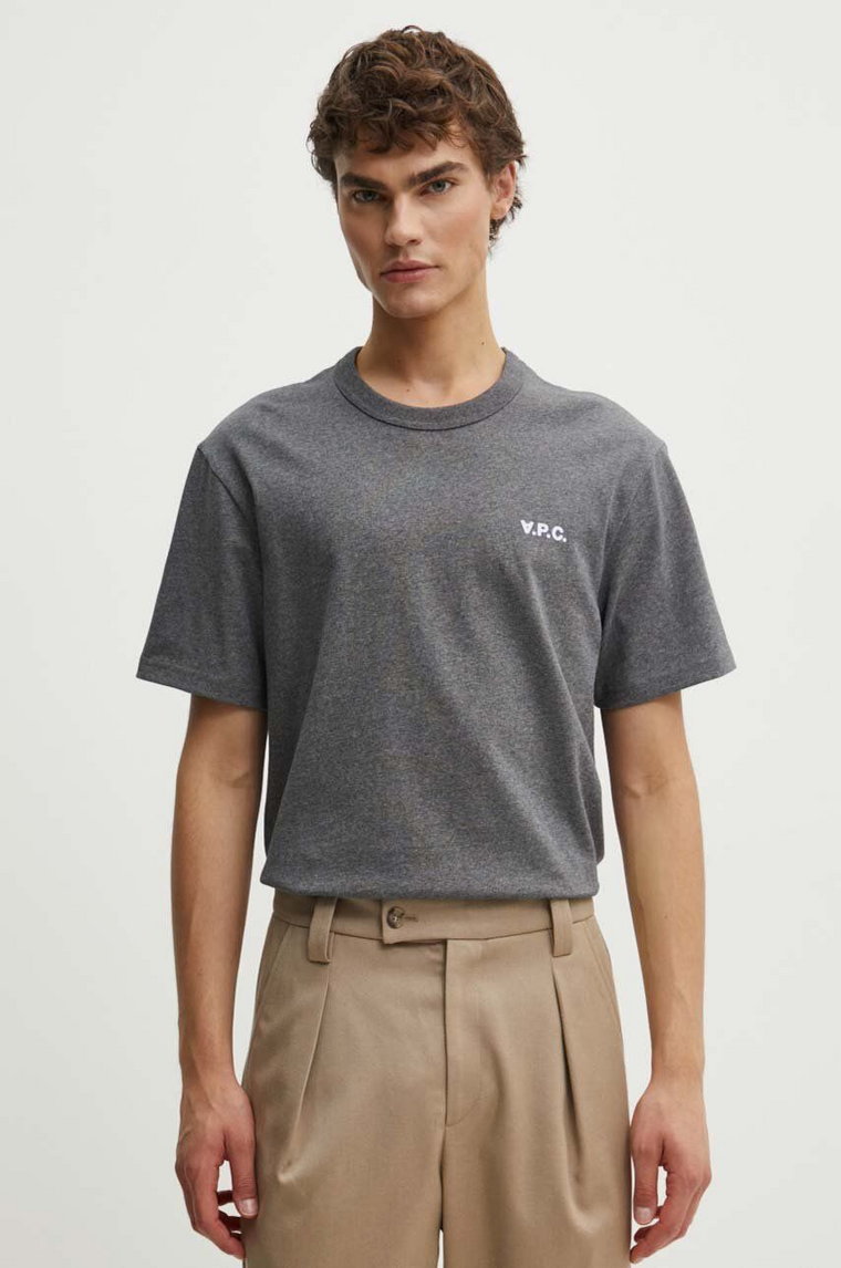 A.P.C. t-shirt bawełniany t-shirt boxy petit vpc męski kolor szary melanżowy COHBQ.H26391