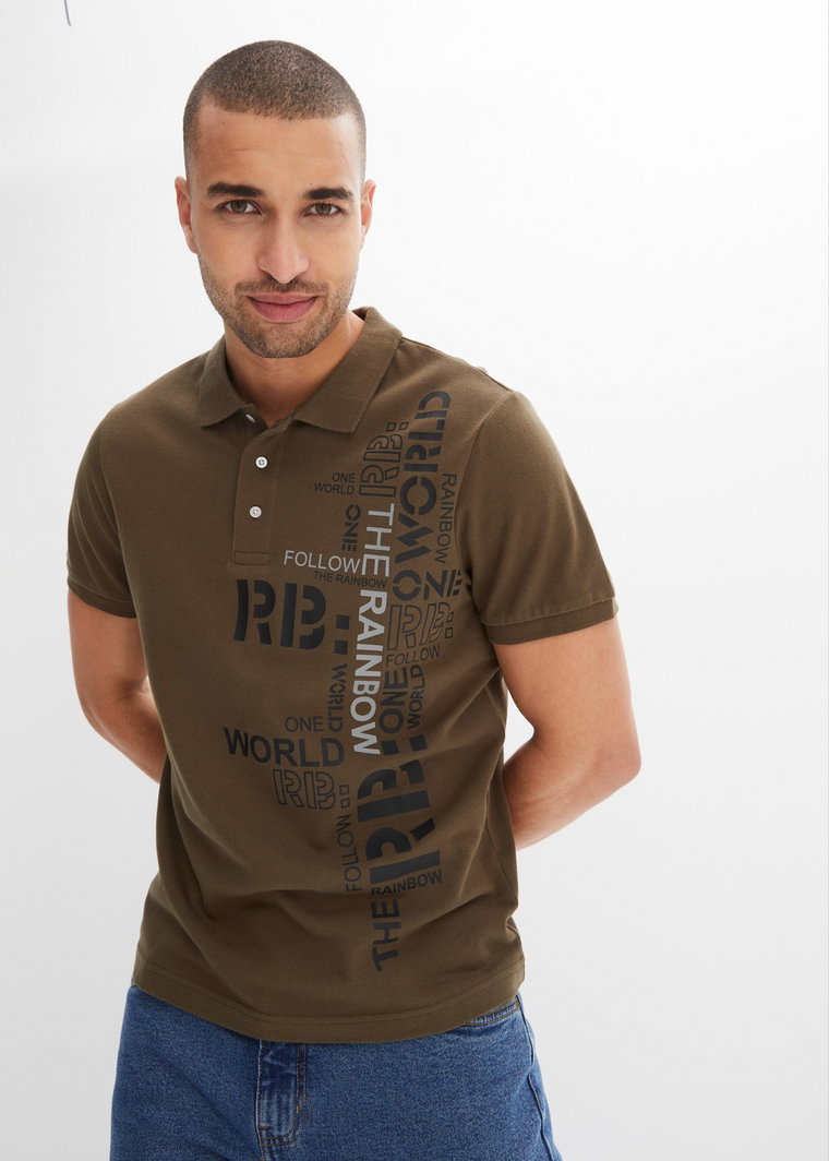 Shirt polo Slim fit z bawełny, Slim Fit, krótki rękaw