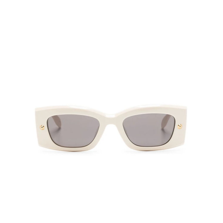 Białe Kobiece Okulary Przeciwsłoneczne - Elegancki Design Alexander McQueen