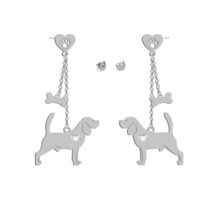 Kolczyki Beagle serce GRAWER - MEJK Jewellery