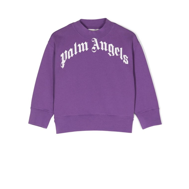 Klasyczny Sweter z Zakrzywionym Logo Palm Angels