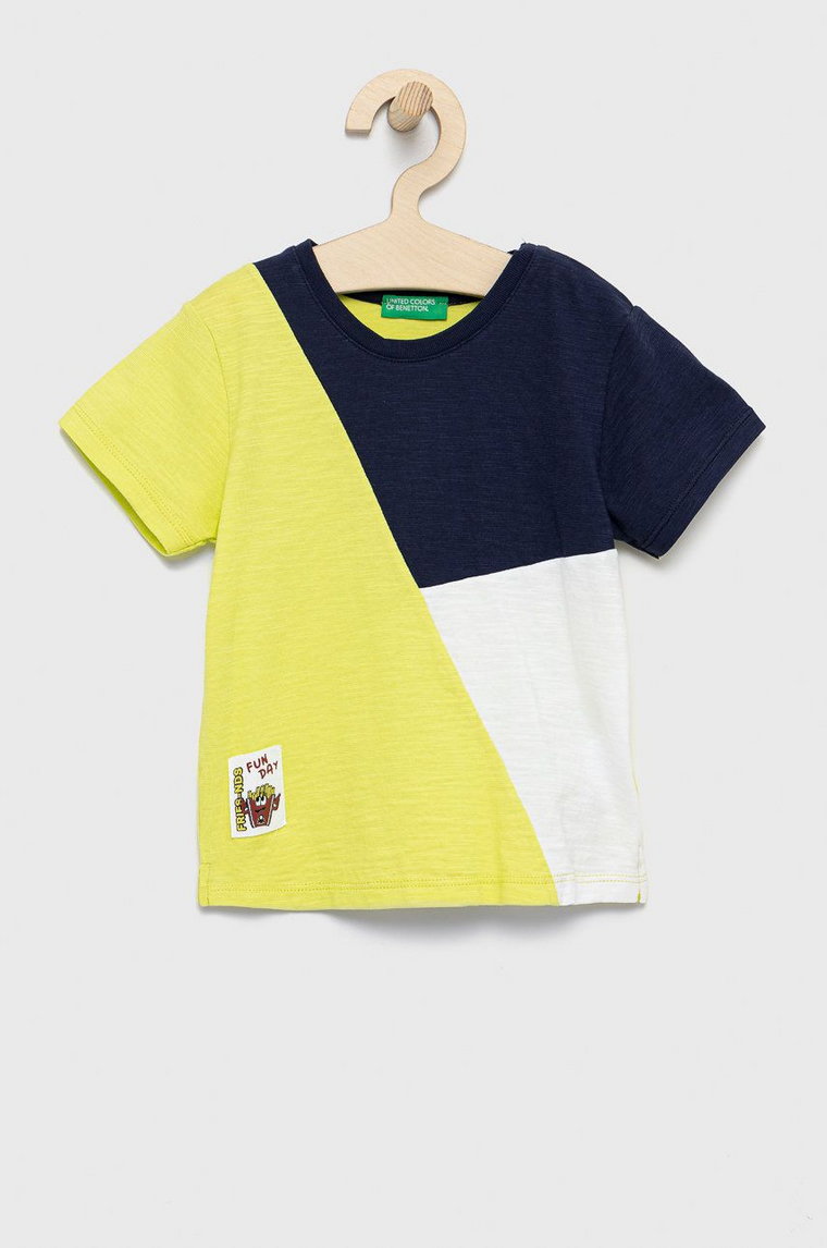 United Colors of Benetton t-shirt bawełniany dziecięcy z aplikacją