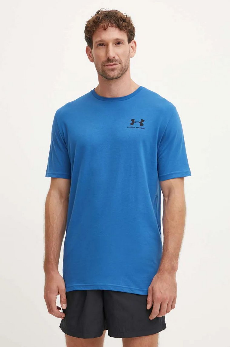 Under Armour t-shirt SPORTSTYLE LEFT CHEST męski kolor granatowy gładki 1326799