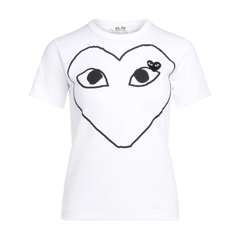 Biała koszulka z czarnym sercem Comme des Garçons Play