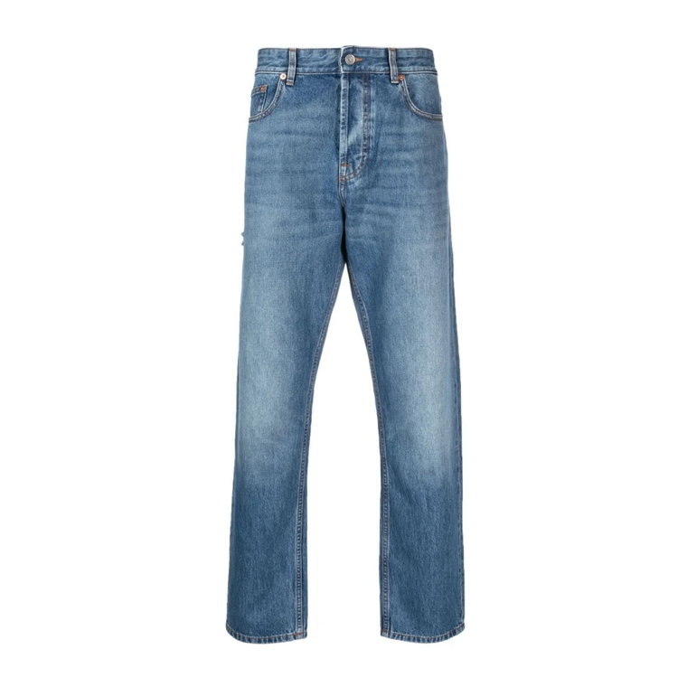 Niebieskie Aw23 Straight Jeans dla Mężczyzn Valentino Garavani