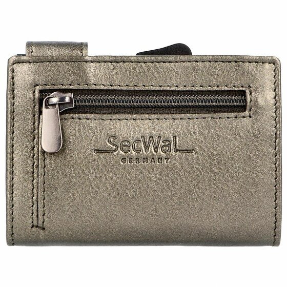 SecWal Portfel na karty kredytowe RFID skórzany 9,5 cm grau