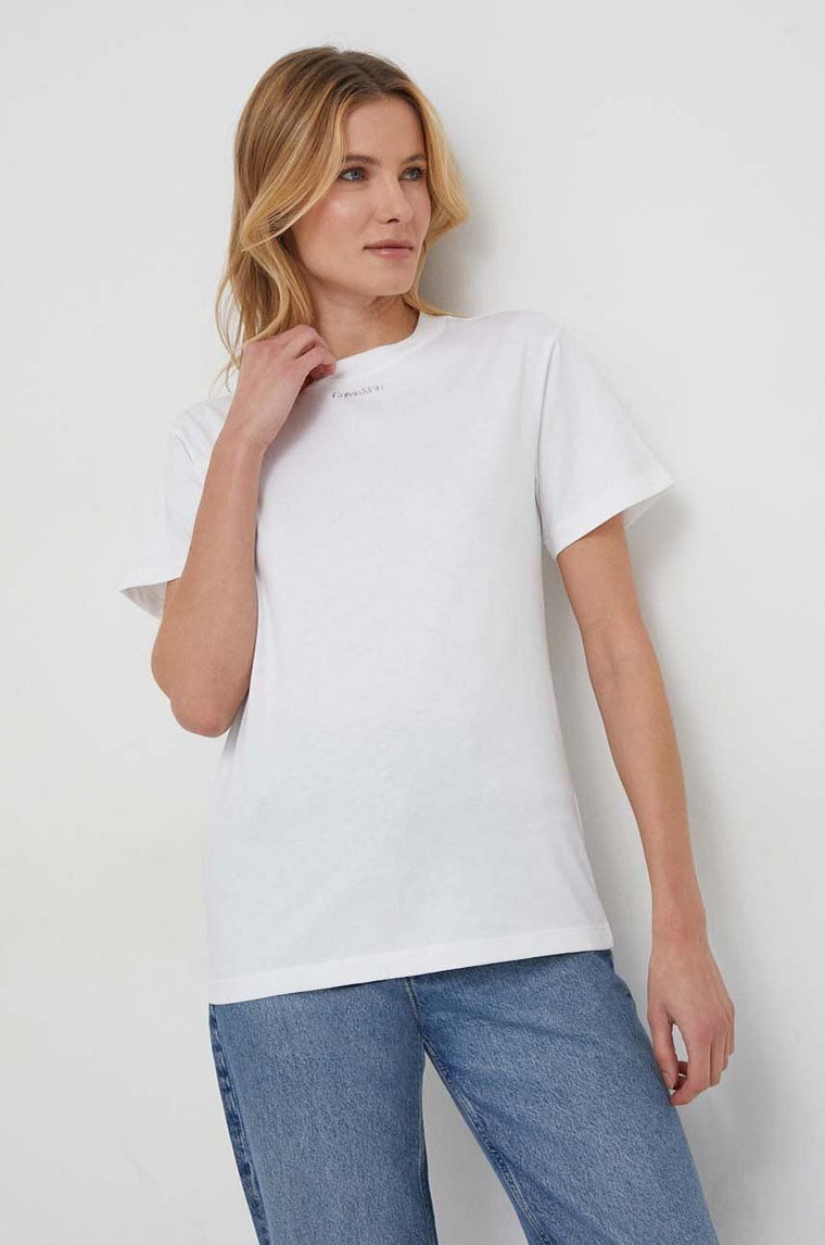 Calvin Klein t-shirt bawełniany damski kolor biały