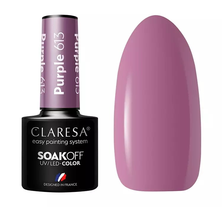 CLARESA SOAK OFF LAKIER HYBRYDOWY PURPLE 613 5ML