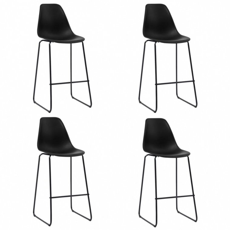 Krzesła barowe 4 szt. czarne plastik kod: V-281502