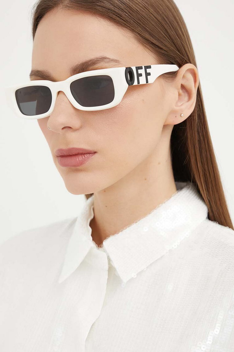 Off-White okulary przeciwsłoneczne damskie kolor biały OERI124_490107