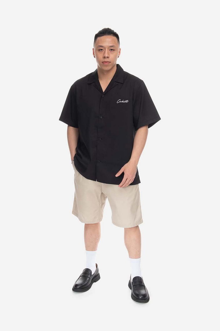 Carhartt WIP koszula Delray kolor czarny I031465-BLACK/WAX