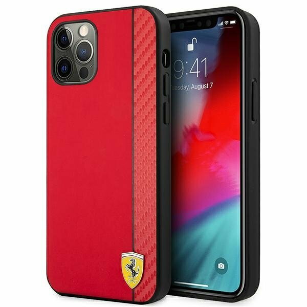 Ferrari FESAXHCP12LRE iPhone 12 Pro Max 6,7" czerwony/red hardcase On Track Carbon Stripe