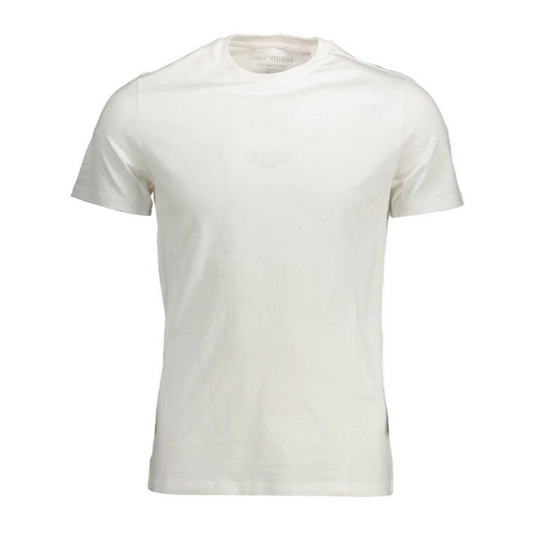 Slim Fit T-Shirt z Nadrukiem z Organicznej Bawełny Guess