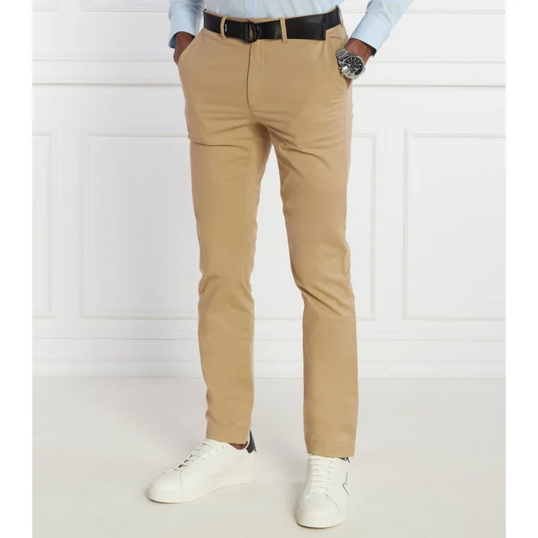 Calvin Klein Spodnie chino + pasek MODERN TWILL | Slim Fit