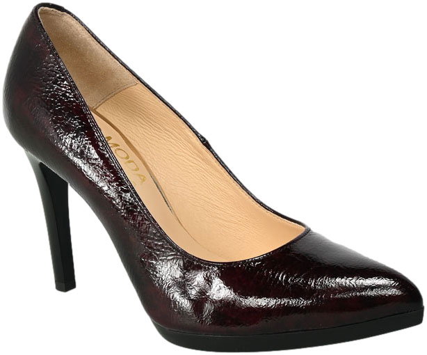 Szpilki Euromoda Shoes TMX1650 Bordo S Skórzane