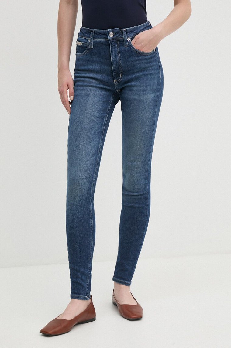 Calvin Klein Jeans jeansy damskie kolor granatowy J20J224915