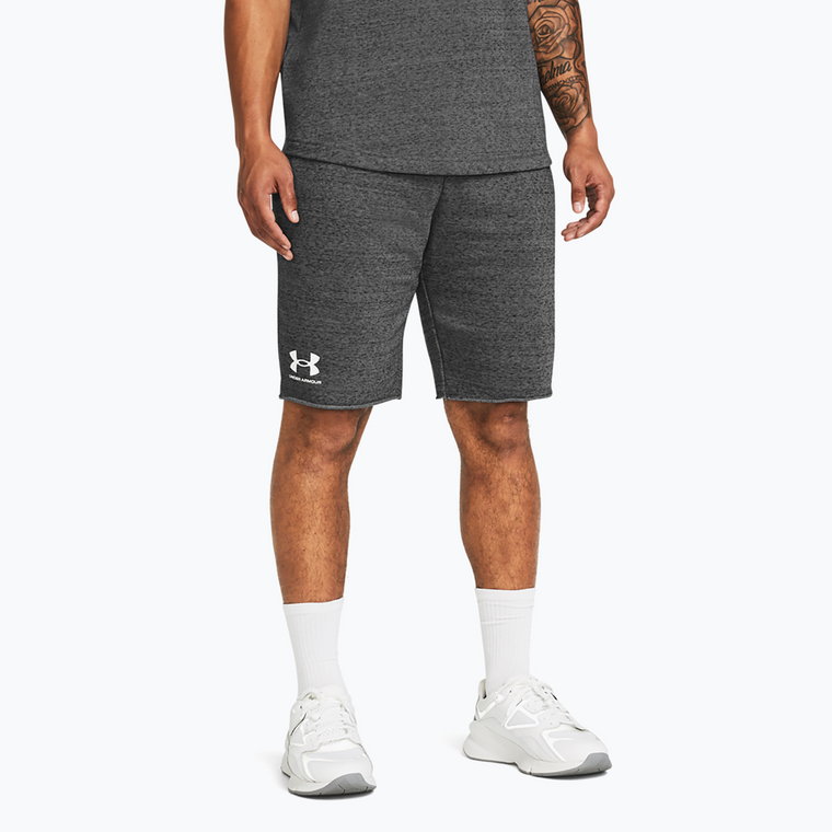 Spodenki treningowe męskie Under Armour Rival Terry castlerock light heather/onyx white