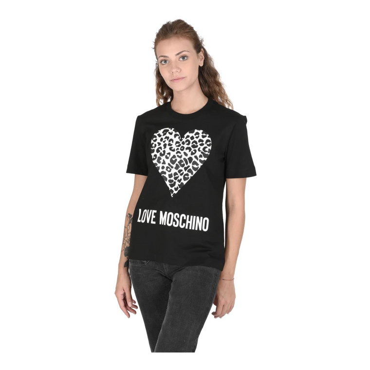 Bawełniana koszulka z logo Love Moschino