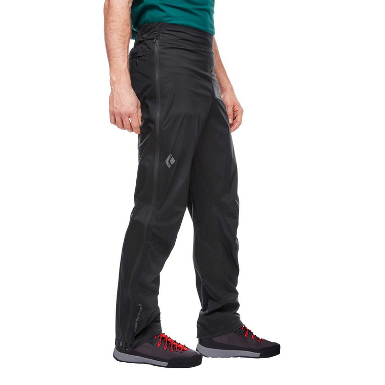 Męskie spodnie przeciwdeszczowe Black Diamond Stormline Stretch Full Zip Rain Pants black - L