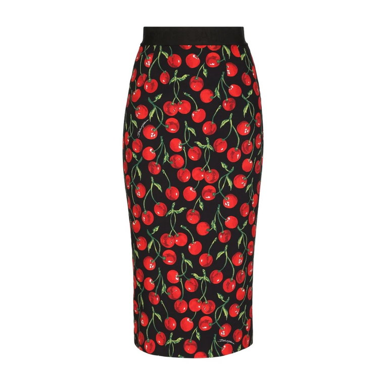 Krótka spódnica w wiśniowy wzór Dolce & Gabbana