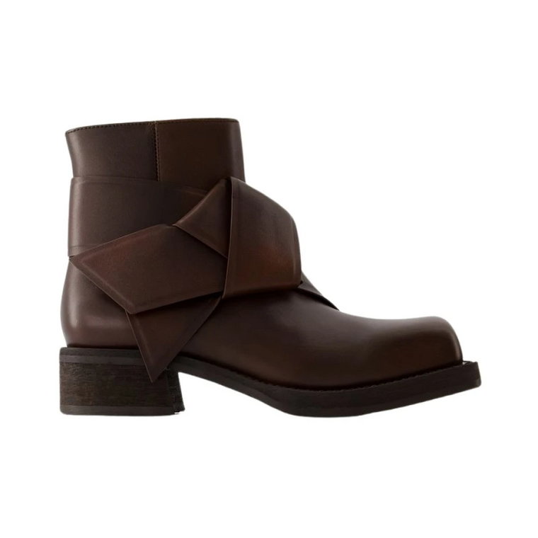 Marron Skórzane Buty na Kwadratowym Nose Acne Studios