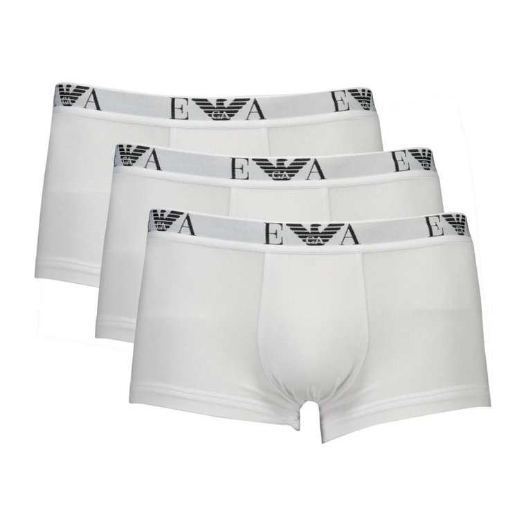 Białe Bawełniane Majtki Trunks Emporio Armani