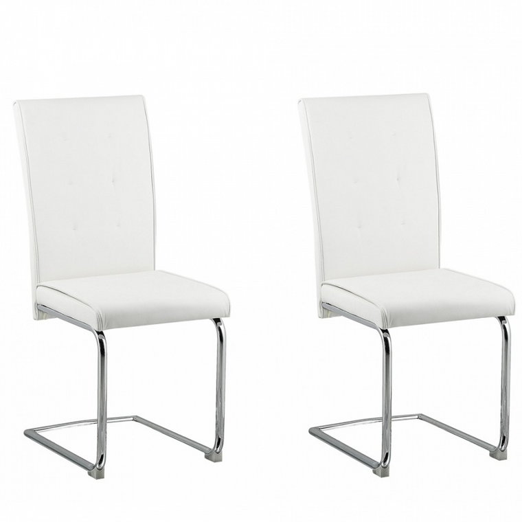 Zestaw 2 krzeseł do jadalni ekoskóra biały ROVARD kod: 4251682255981
