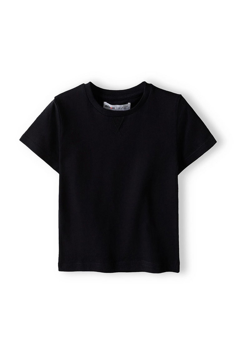 Czarny t-shirt dla dużego chłopca z bawełny