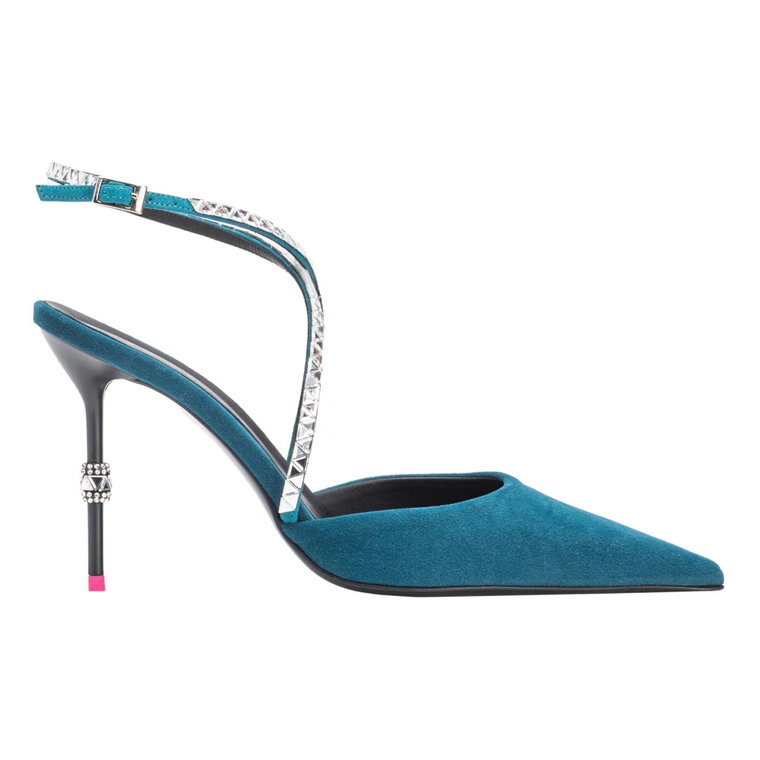 Slingback z Weluru i Kamieniami Pinko