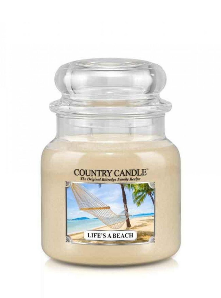 Country Candle, Life s A Beach, świeca zapachowa, średni słoik, 2 knoty