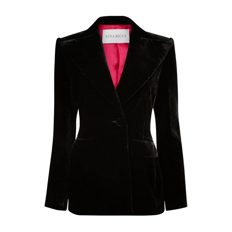 Czarny Velvet Blazer Nina Ricci