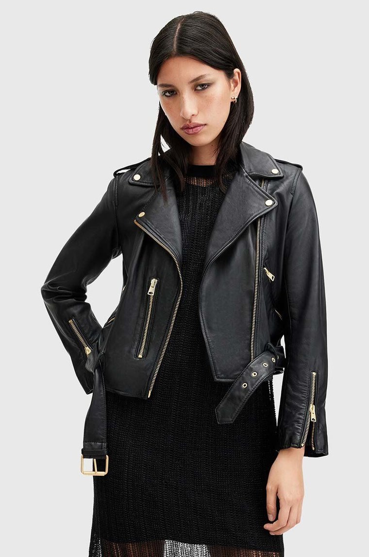 AllSaints kurtka skórzana BALFERN BIKER damska kolor czarny przejściowa W084LB