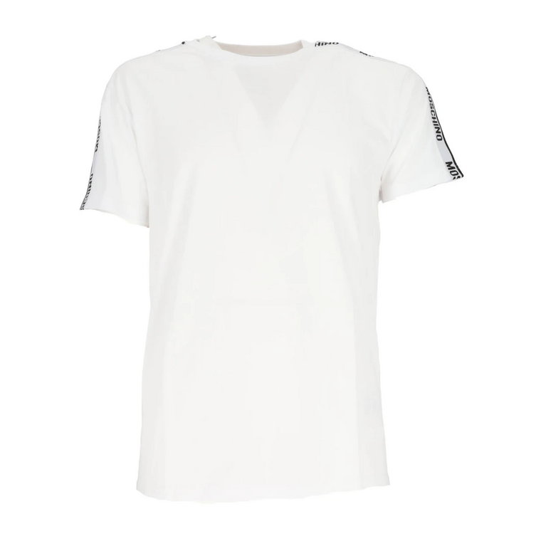 Biała T-shirt z logo Moschino
