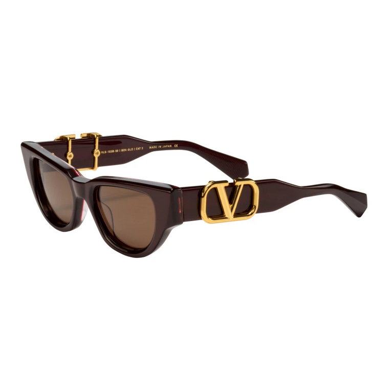 Okulary przeciwsłoneczne V - DUE w kolorze Bordeaux złoto/ciemnobrązowy Valentino