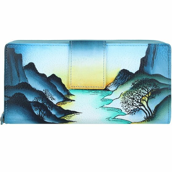 Greenland Nature Art+Craft Wallet RFID Leather 20 cm handbemalt