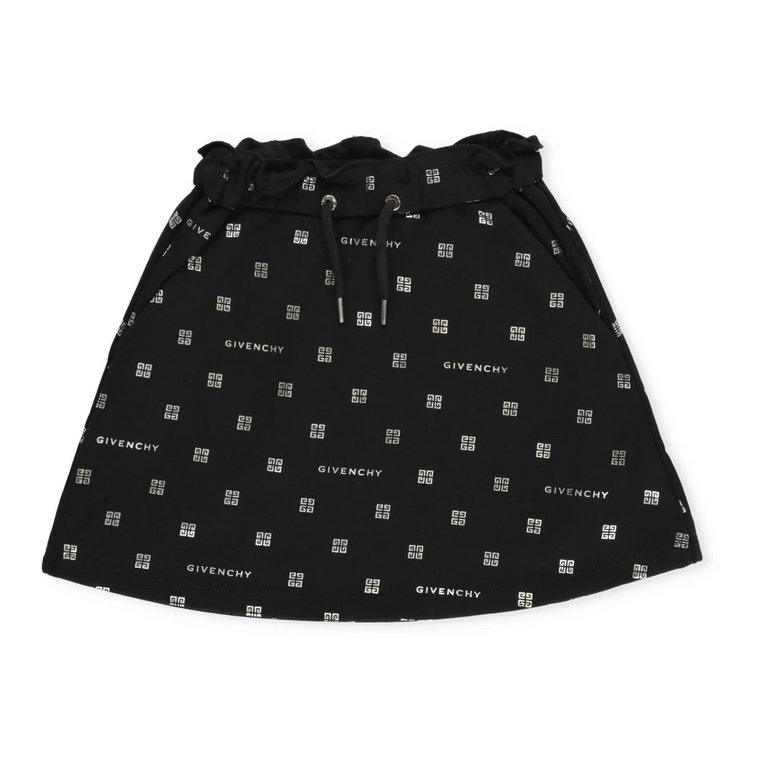 Czarna Juniorowa Bawełniana Spódnica z Falbankami Givenchy