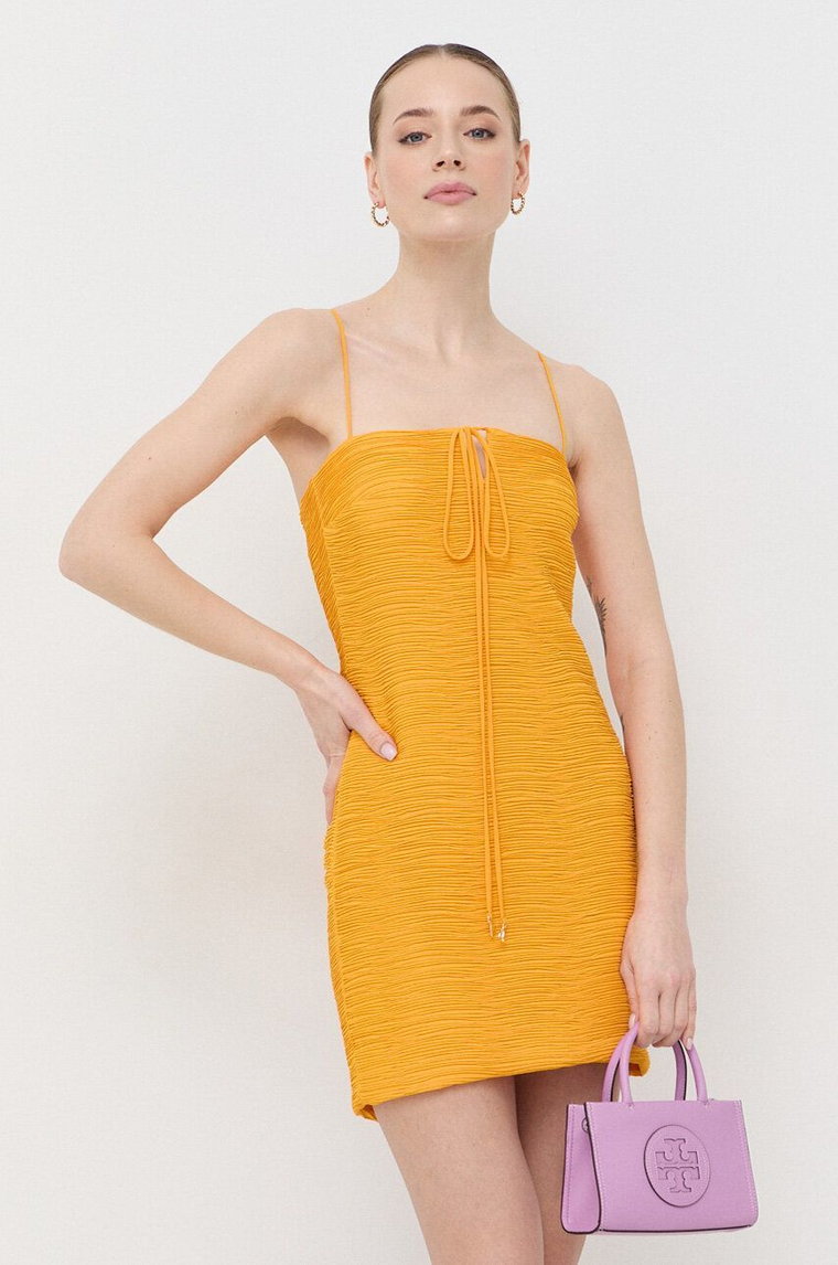 Patrizia Pepe sukienka kolor pomarańczowy mini prosta